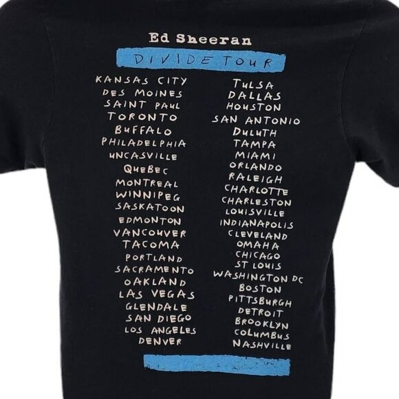 El-Lo Ed Sheeran Divided Tour Black Graphic T-Shirt Adult Small - Picture 4 of 7